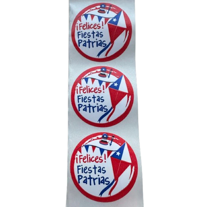 Sticker Fiestas Patrias Volantin 100un 38mm 2