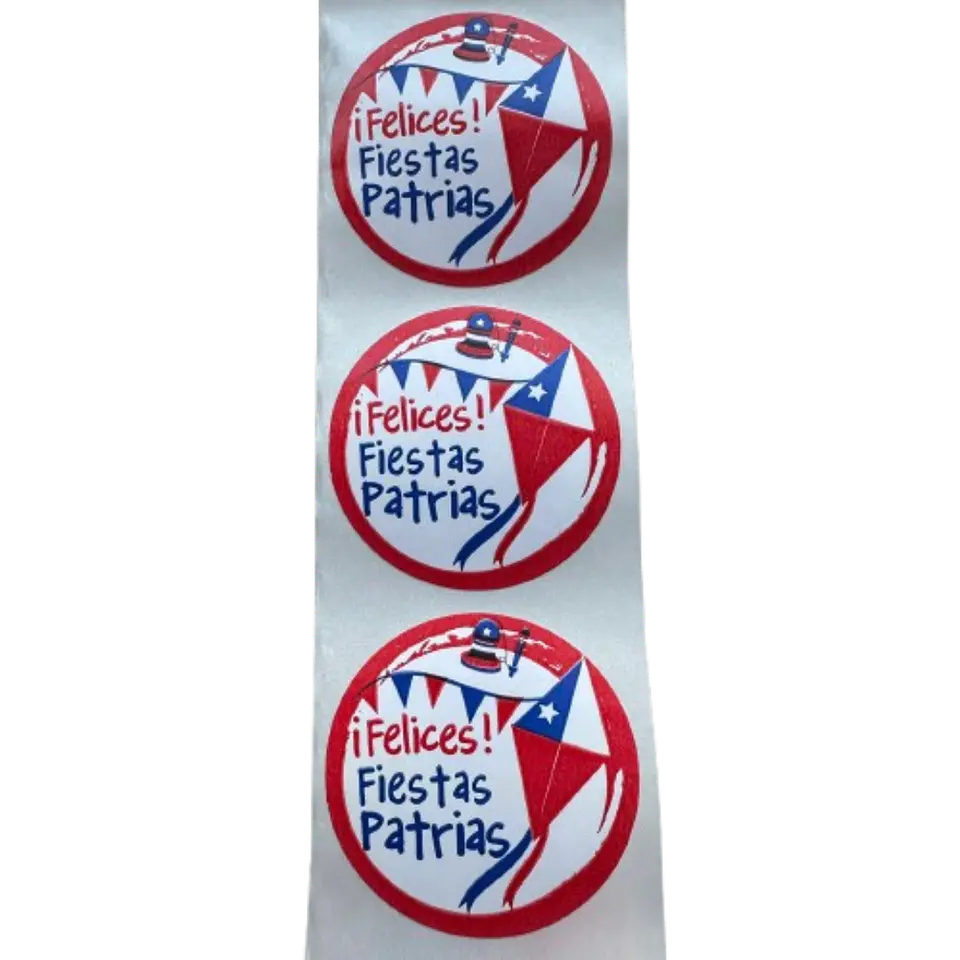 Sticker Fiestas Patrias Volantin 100un 38mm 2