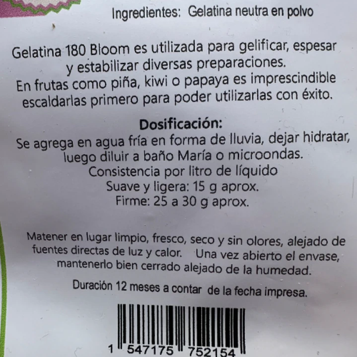 Gelatina Neutra 180 Bloom Kreatortas 100g 2