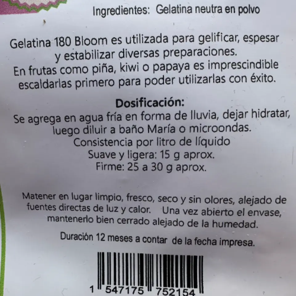 Gelatina Neutra 180 Bloom Kreatortas 100g 2