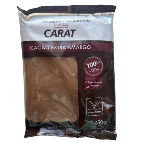 Cacao En Polvo 100% Puro Carat Puratos 250g