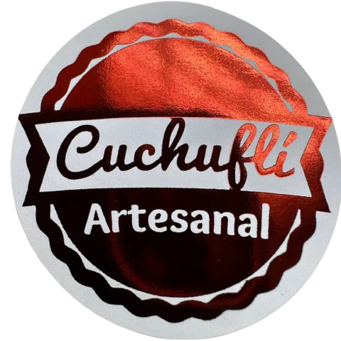 Sticker Cuchufli Artesanal Rojo 100un 38mm