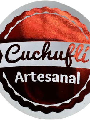 Sticker Cuchufli Artesanal Rojo 100un 38mm