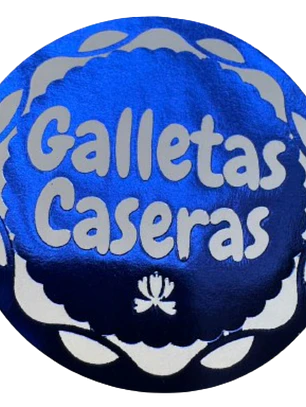 Sticker Galletas Caseras Azul 100un 38mm