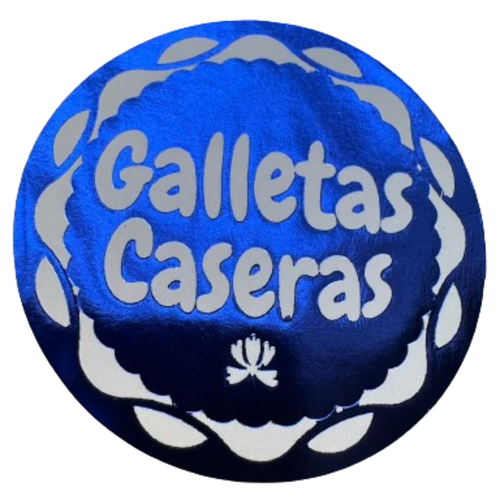 Sticker Galletas Caseras Azul 100un 38mm 1