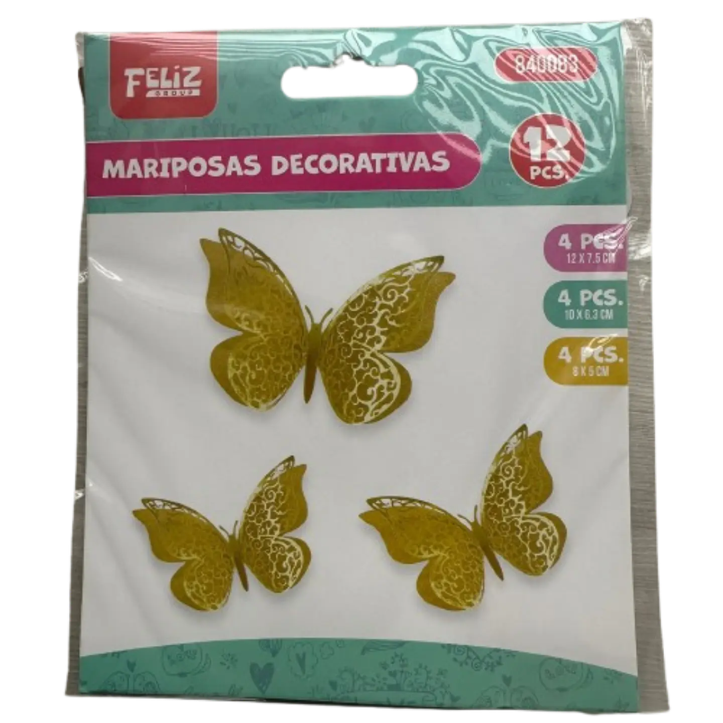 Topper Mariposas Decorativas Doradas 12 pcs 2