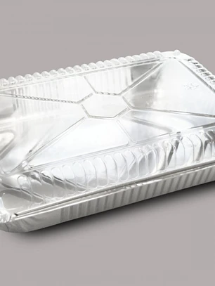 Pack 5 Envase Aluminio C-40 Con Tapa Transparente 27x17x4cm