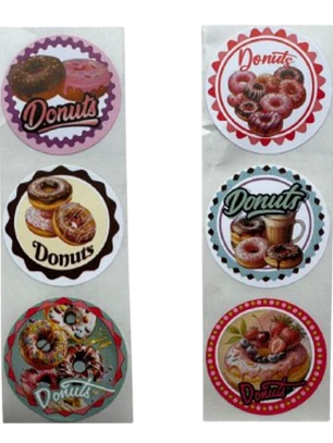 Sticker Donas A 100un 38mm