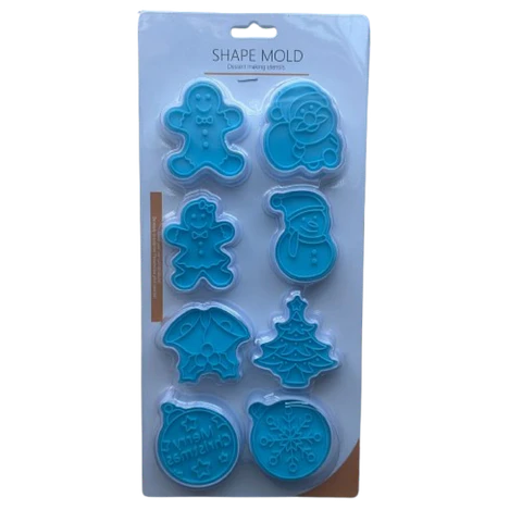 Cortador Galletas Navidad Estampado A 8 Figuras