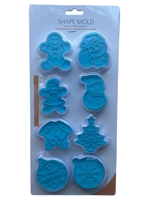 Cortador Galletas Navidad Estampado A 8 Figuras