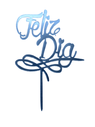 Topper Feliz Dia 1 Plateado