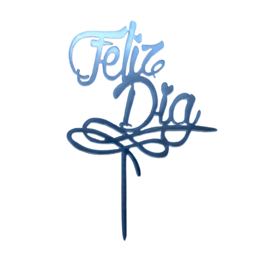Topper Feliz Dia 1 Plateado 1