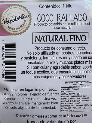 Coco Rallado Kreatortas 1kg