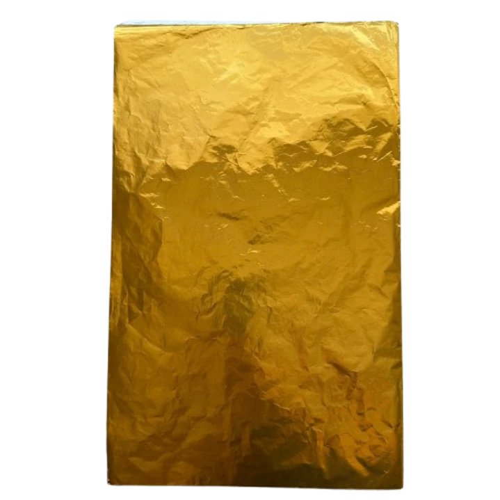 Pack 5 Pliego Papel Aluminio Dorado Para Chocolate 43x58cm 1