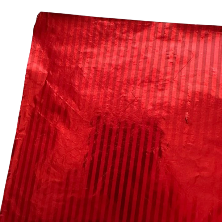 Pliego Papel Aluminio Rojo Lineas Para Chocolate 43x58cm 2