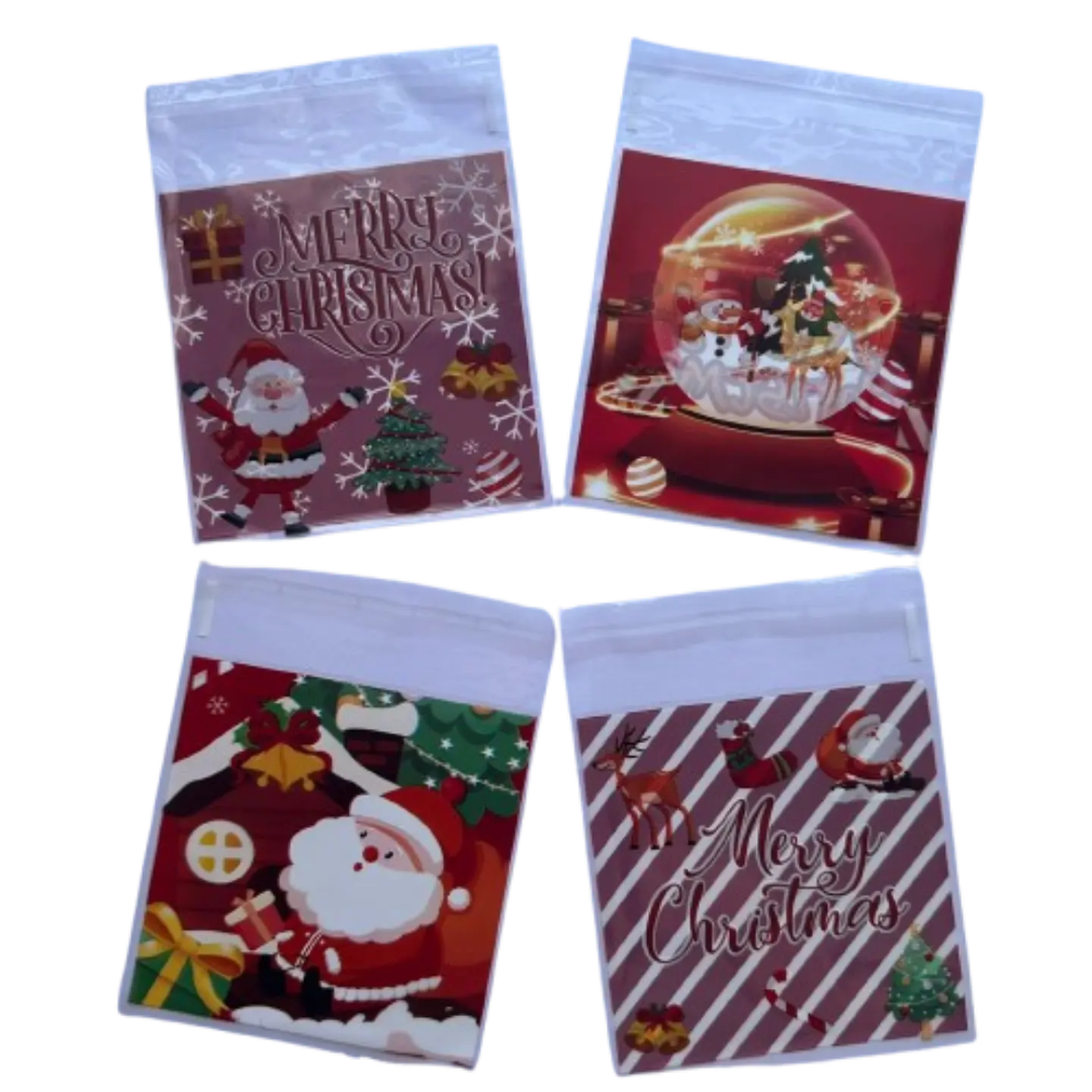 Bolsas Navidad D Celofan Autoadhesivas 100un 10x10+2cm 1
