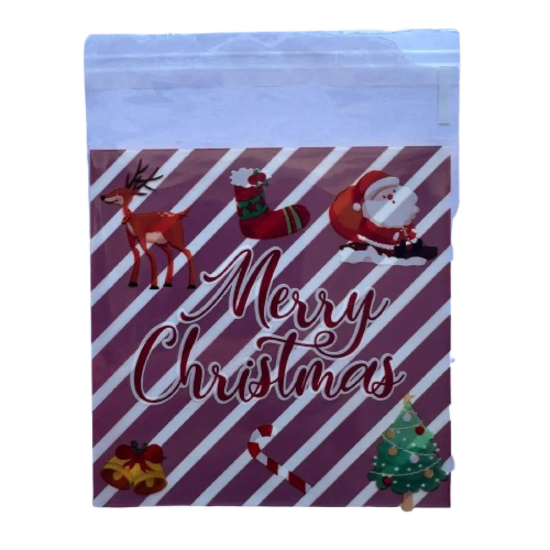 Bolsas Navidad D Celofan Autoadhesivas 100un 10x10+2cm 2
