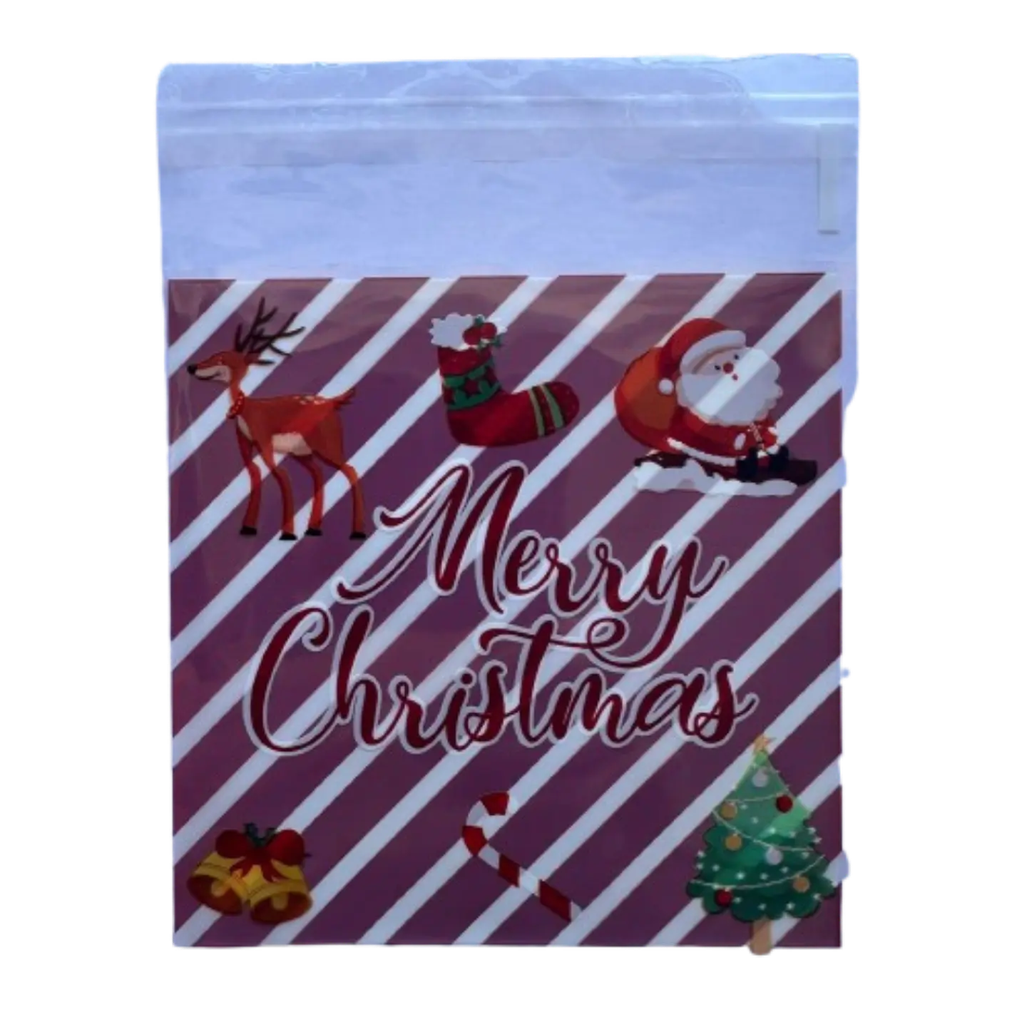 Bolsas Navidad D Celofan Autoadhesivas 100un 10x10+2cm 2