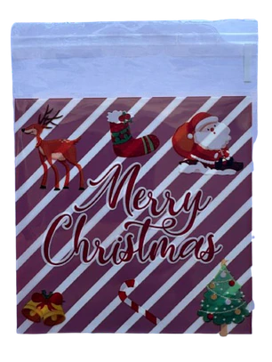 Bolsas Navidad D Celofan Autoadhesivas 100un 10x10+2cm