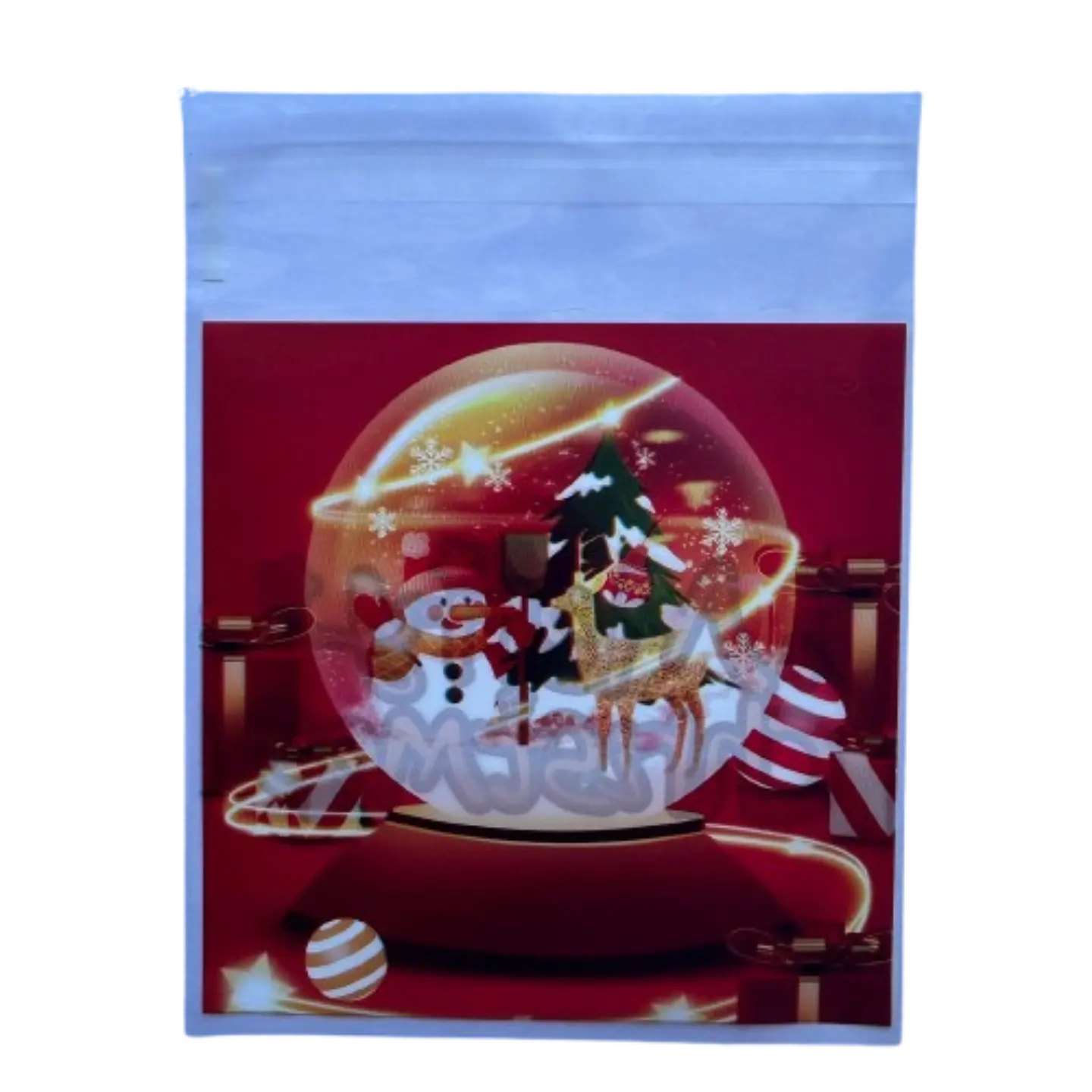 Bolsas Navidad D Celofan Autoadhesivas 100un 10x10+2cm 3