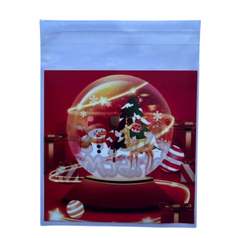 Bolsas Navidad D Celofan Autoadhesivas 100un 10x10+2cm 3
