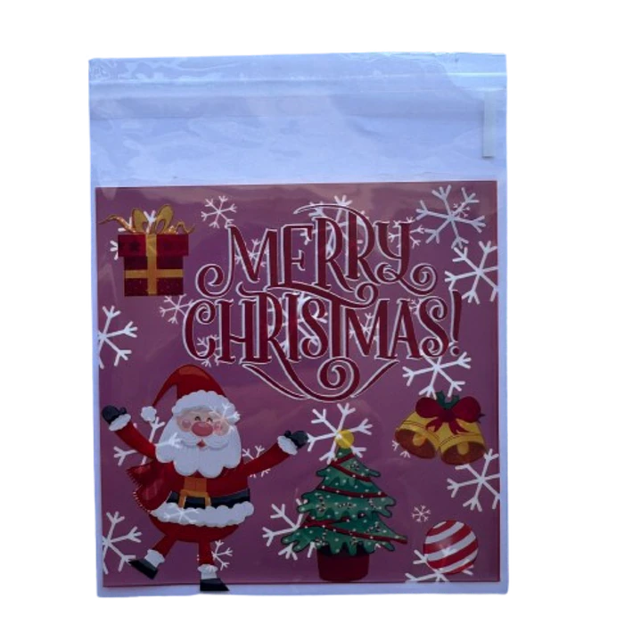 Bolsas Navidad D Celofan Autoadhesivas 100un 10x10+2cm 5