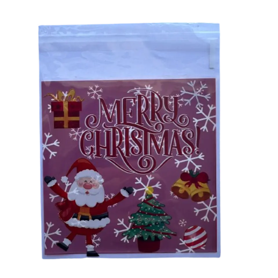 Bolsas Navidad D Celofan Autoadhesivas 100un 10x10+2cm 5