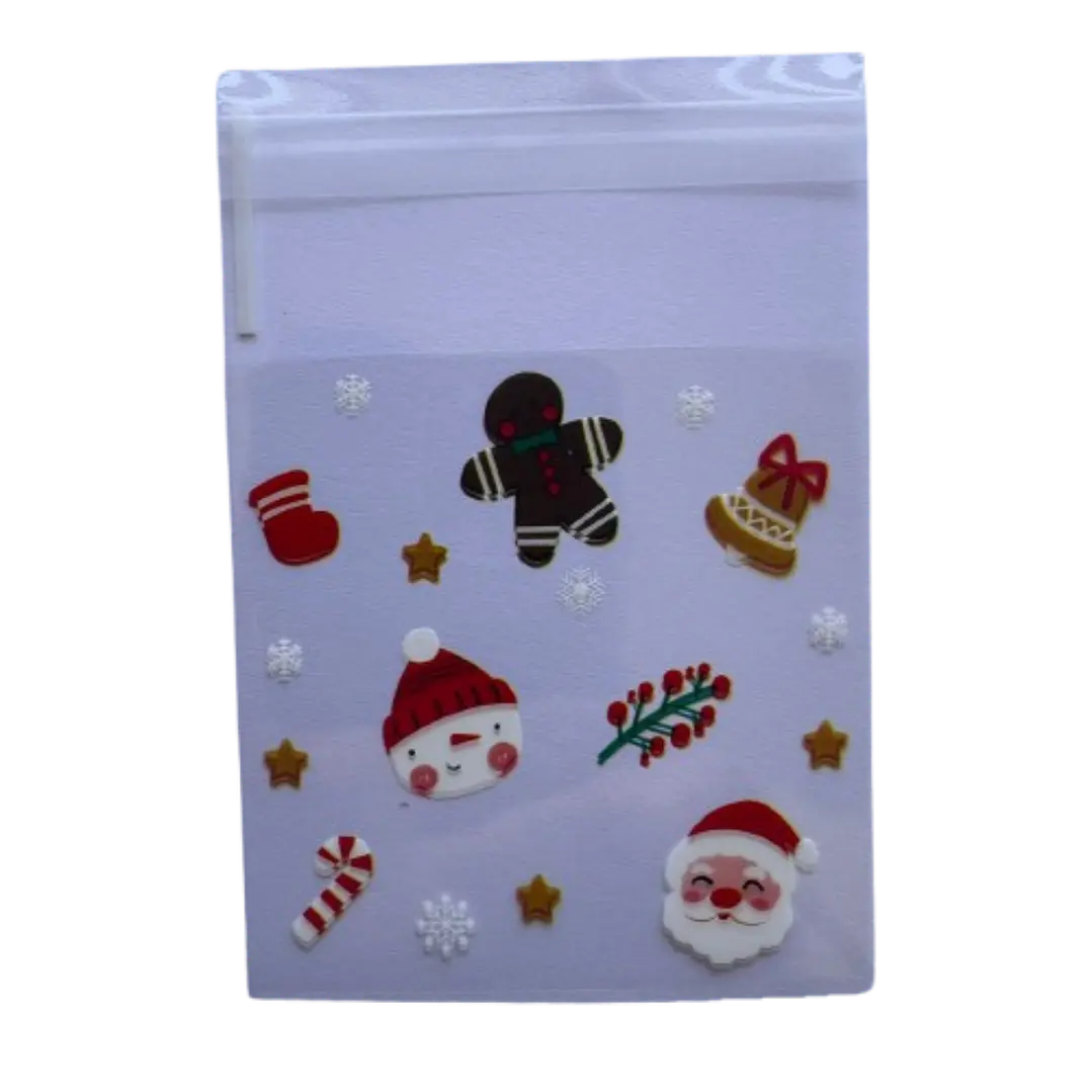 Bolsas Navidad A Celofan Autoadhesivas 100un 7x7+2cm 2