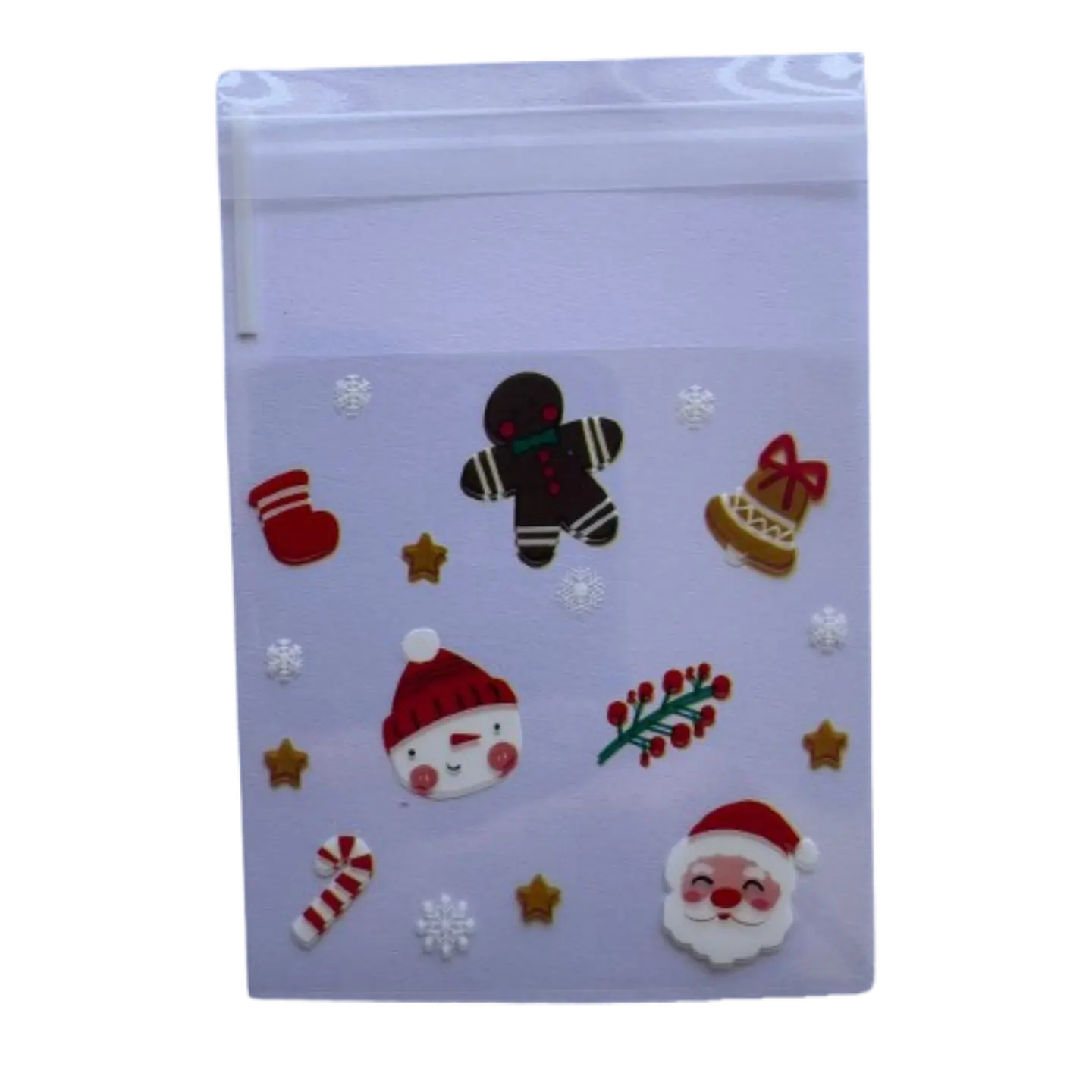 Bolsas Navidad A Celofan Autoadhesivas 100un 7x7+2cm 2