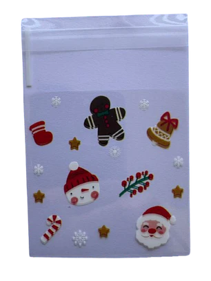 Bolsas Navidad A Celofan Autoadhesivas 100un 7x7+2cm