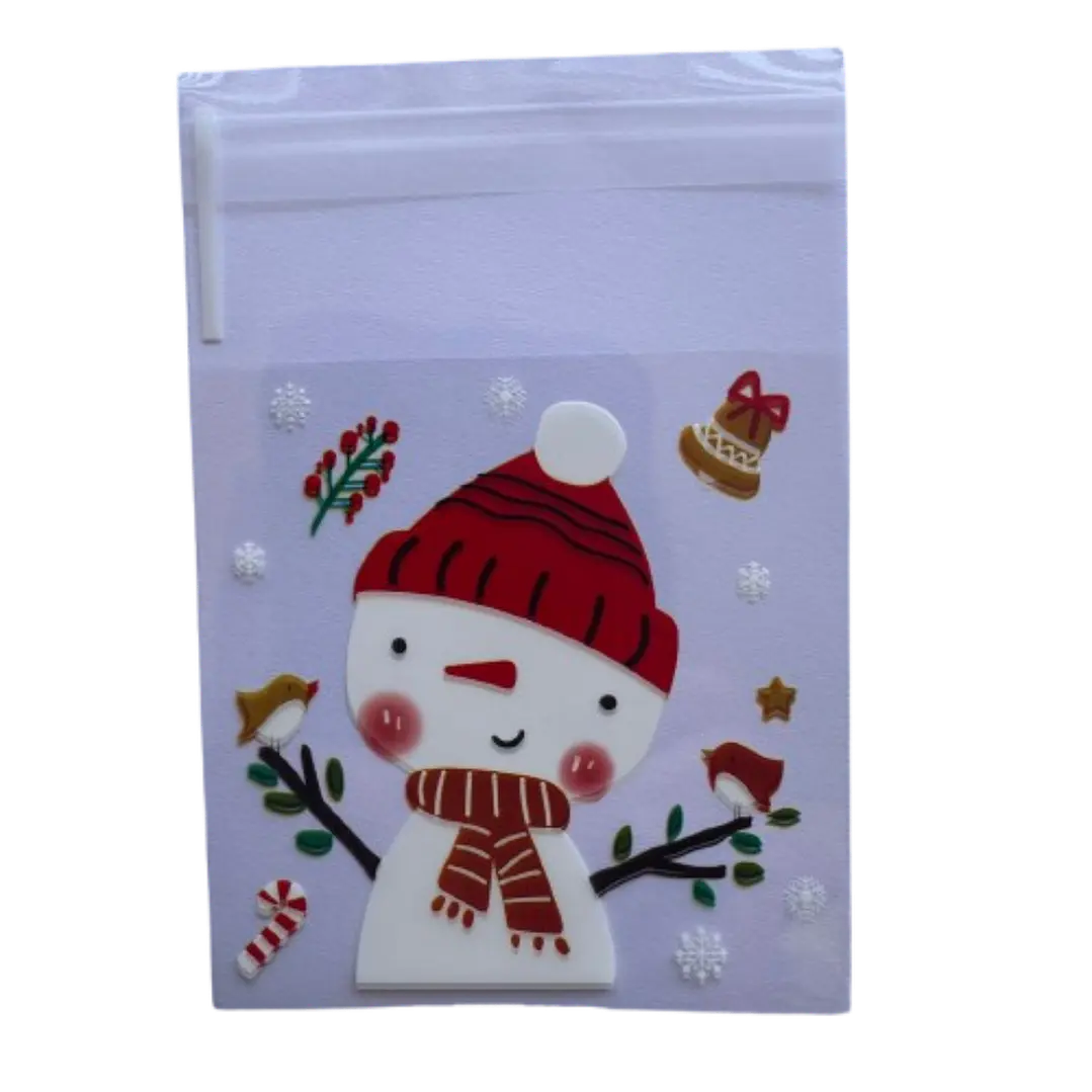Bolsas Navidad A Celofan Autoadhesivas 100un 7x7+2cm 4