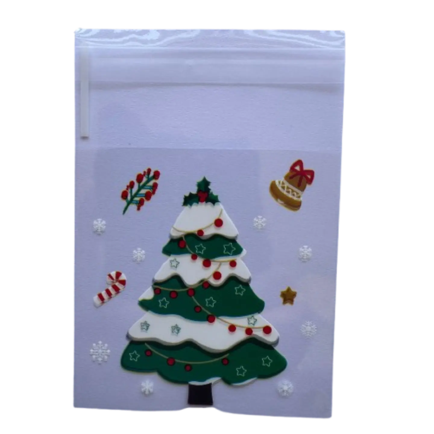 Bolsas Navidad A Celofan Autoadhesivas 100un 7x7+2cm 6