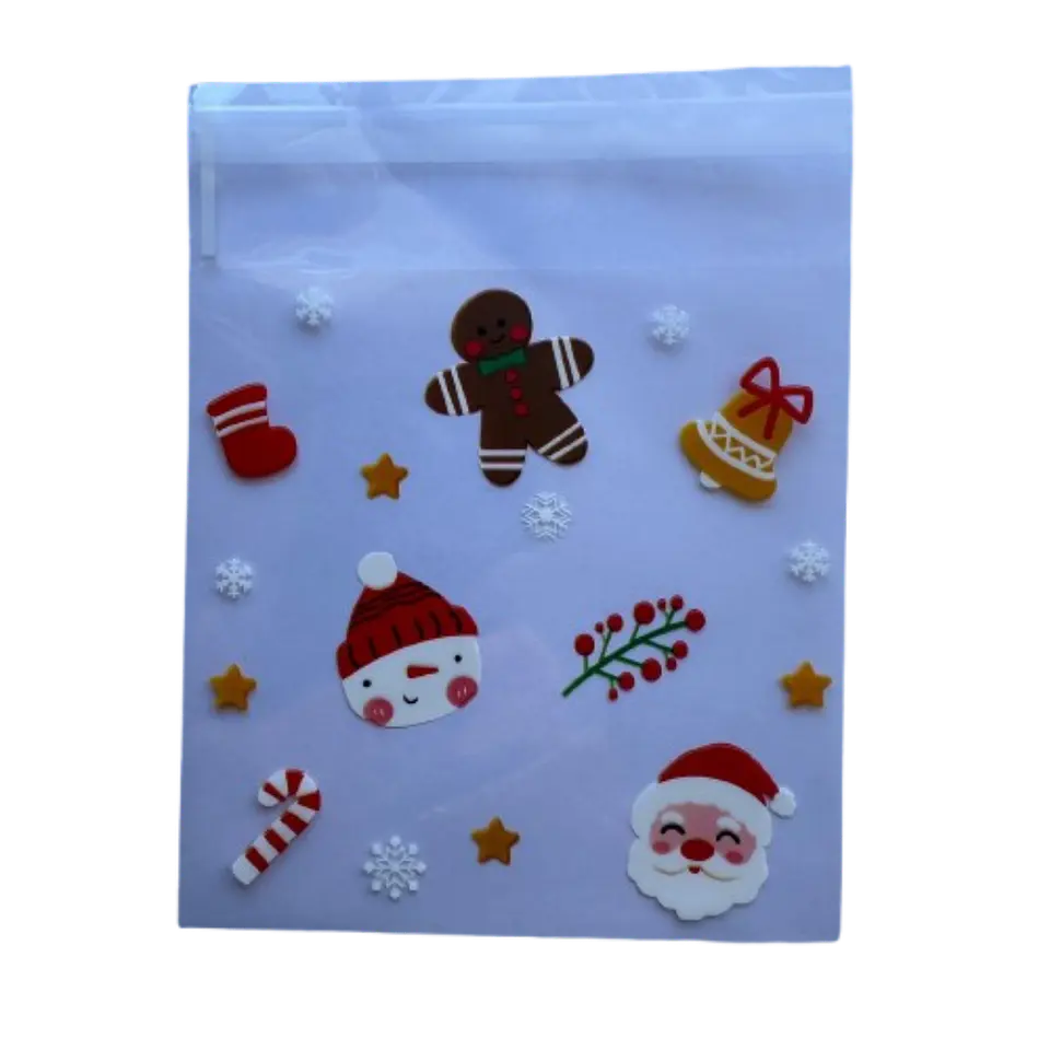 Bolsas Navidad C Celofan Autoadhesivas 100un 10x10+2cm 2