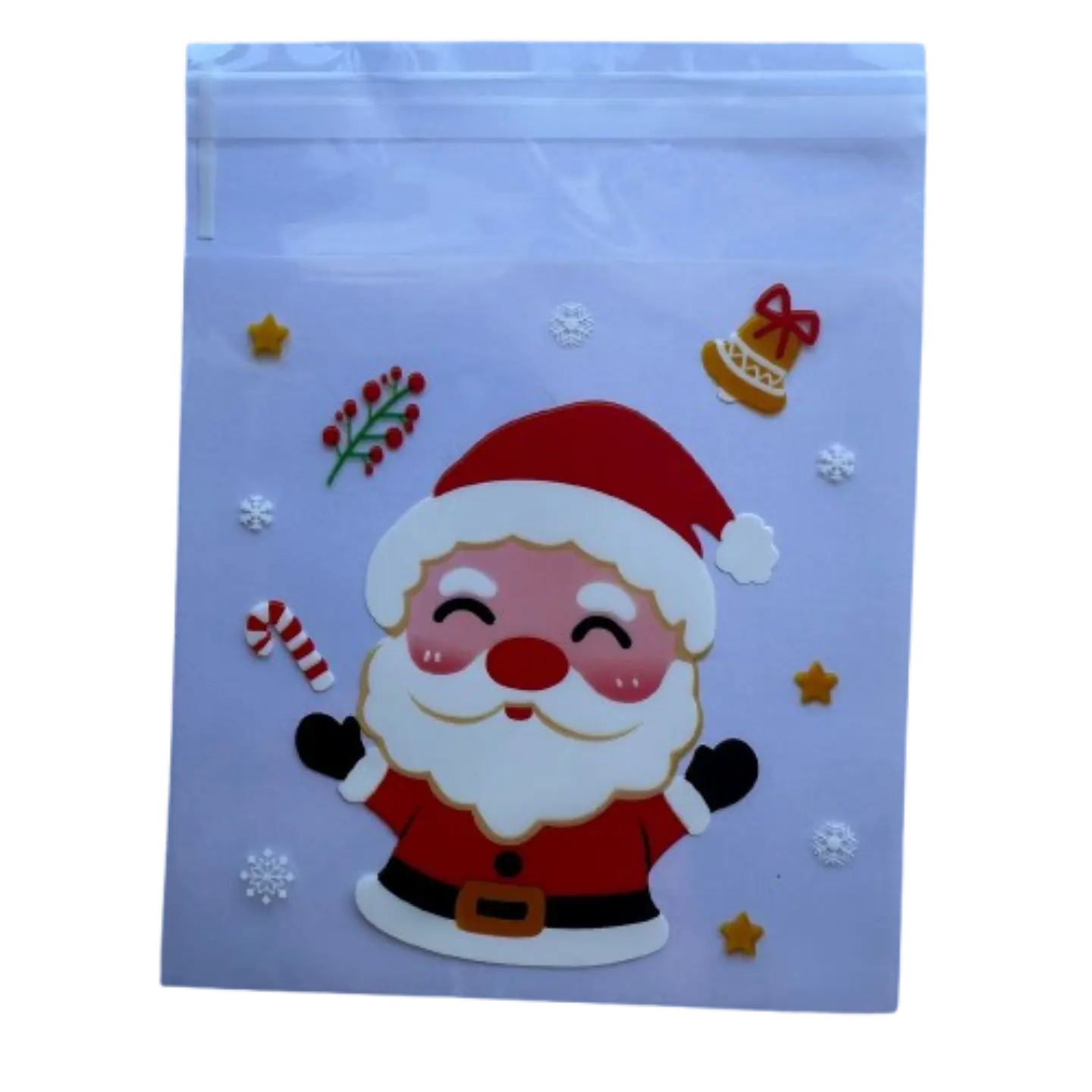 Bolsas Navidad C Celofan Autoadhesivas 100un 10x10+2cm 4