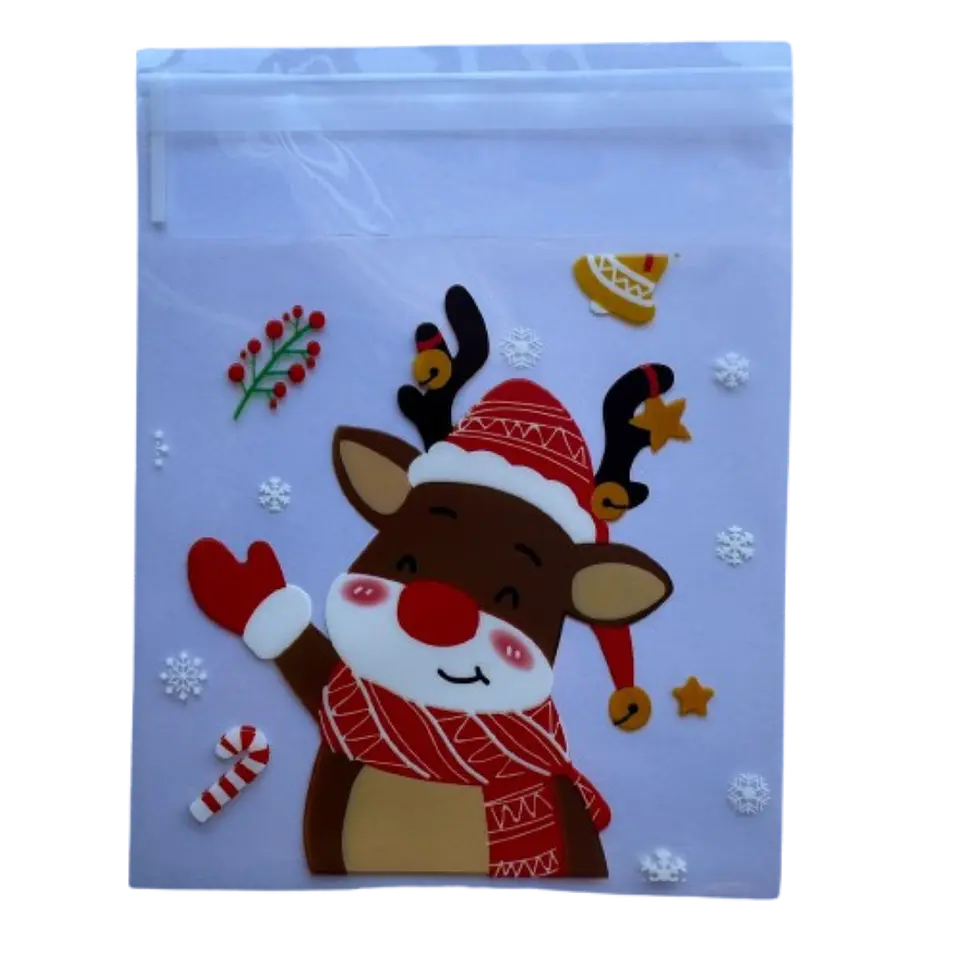 Bolsas Navidad C Celofan Autoadhesivas 100un 10x10+2cm 6