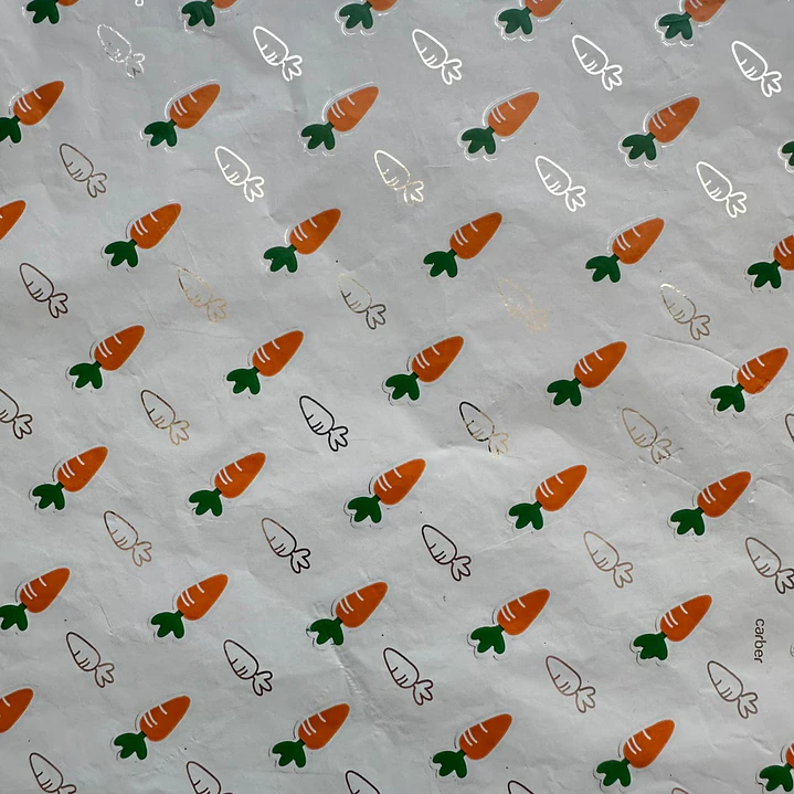 Pack 5 Pliego Papel Aluminio Zanahoria Para Choco. 43x58cm 3