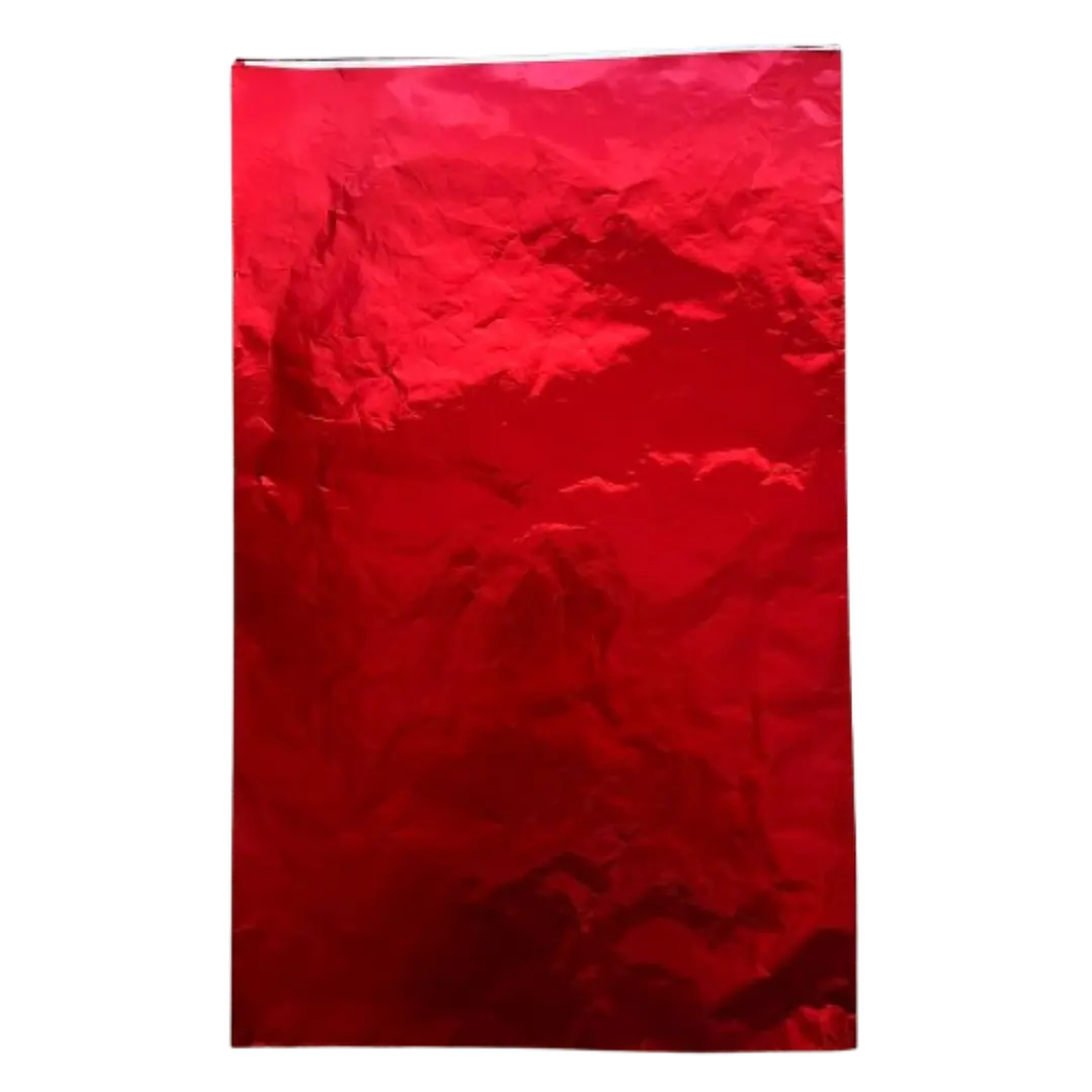 Pack 5 Pliego Papel Aluminio Rojo Para Chocolate 43x58cm 1