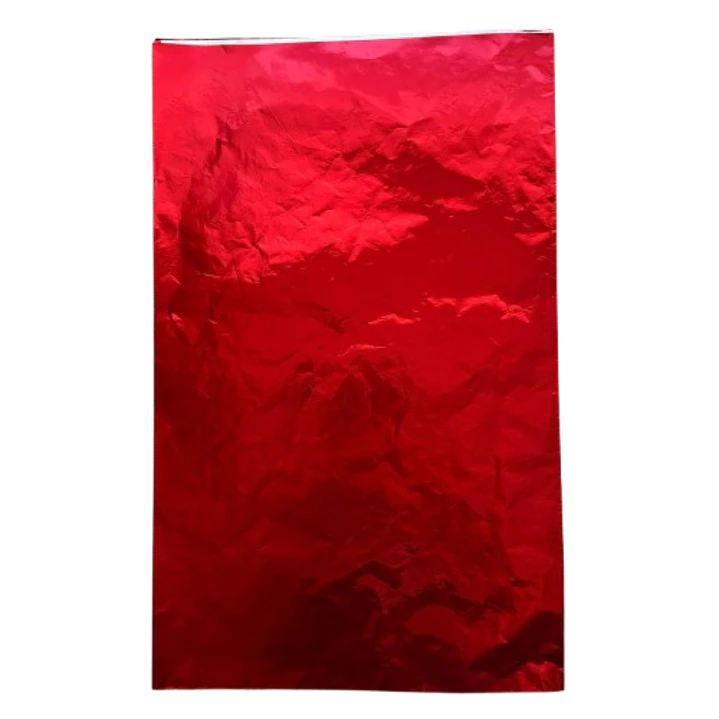 Pack 5 Pliego Papel Aluminio Rojo Para Chocolate 43x58cm 1
