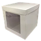 Pack 5 Caja Torta Cubo Con Ventana Blanca 30x30x30cm - Miniatura 2