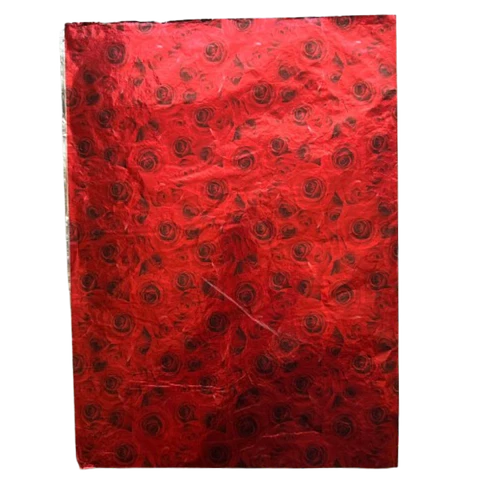 Pliego Papel Aluminio Rojo Rosas Para Chocolate 43x58cm