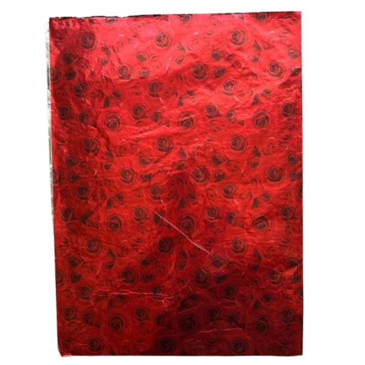 Pliego Papel Aluminio Rojo Rosas Para Chocolate 43x58cm 1