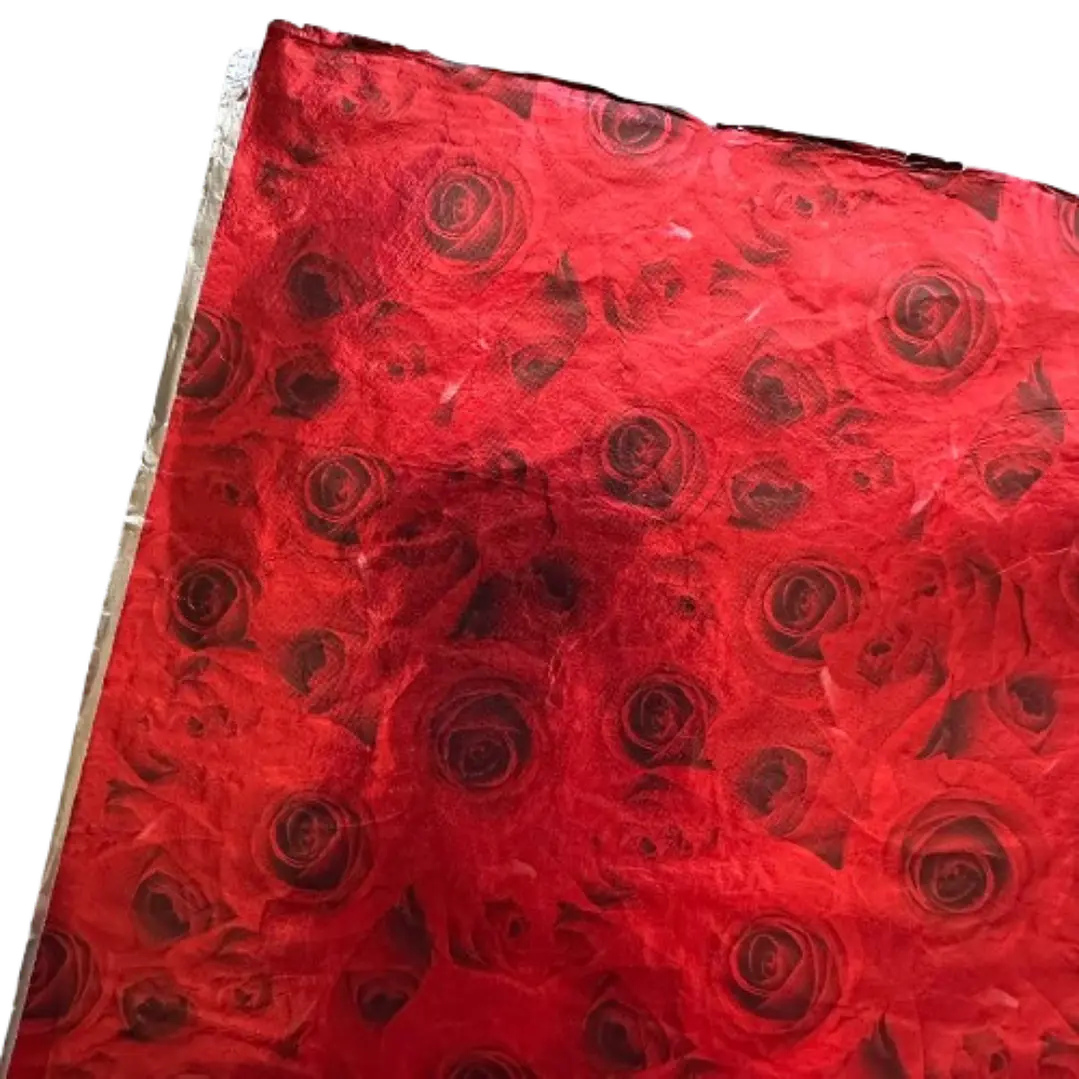 Pliego Papel Aluminio Rojo Rosas Para Chocolate 43x58cm 2