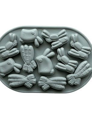 Molde Silicona Conejitos De Pascua Diseño B