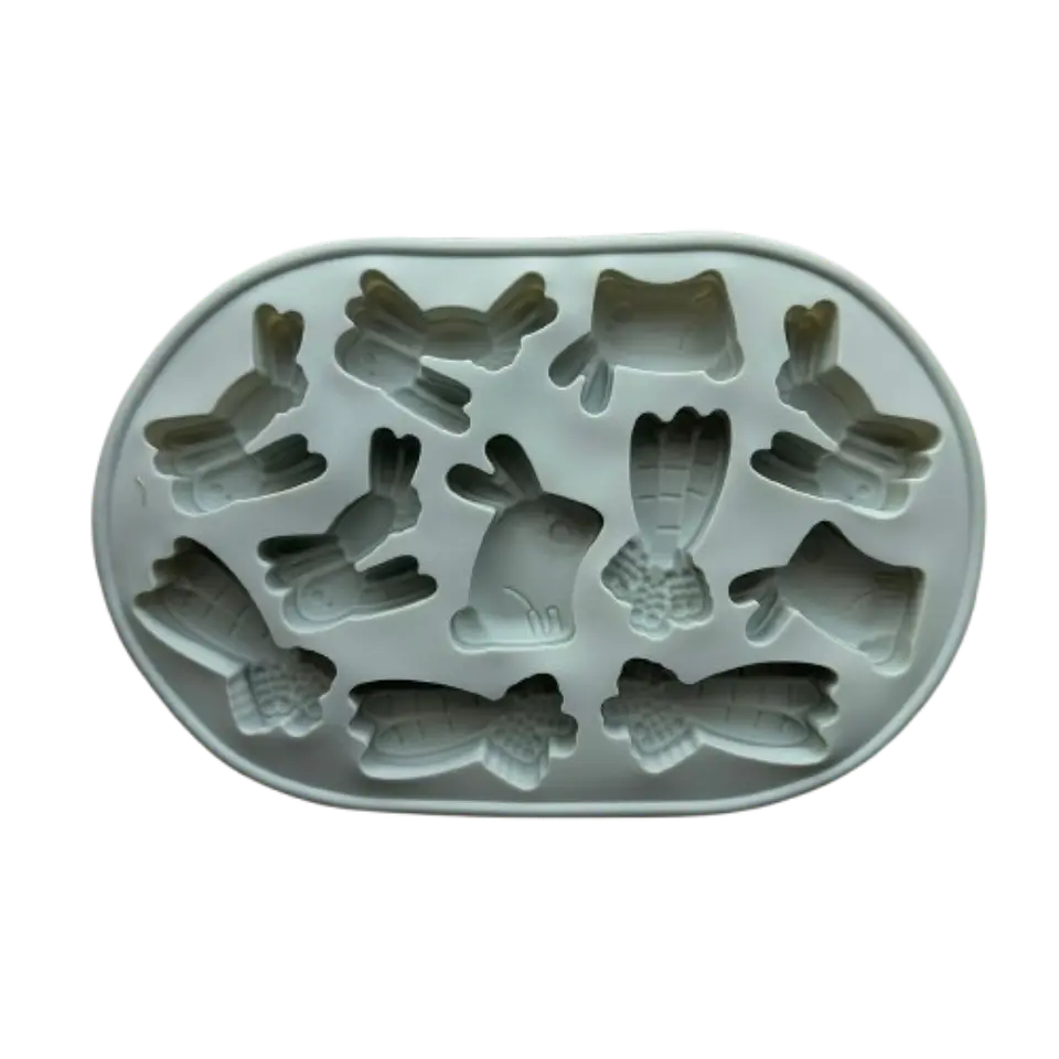 Molde Silicona Conejitos De Pascua Diseño B 2