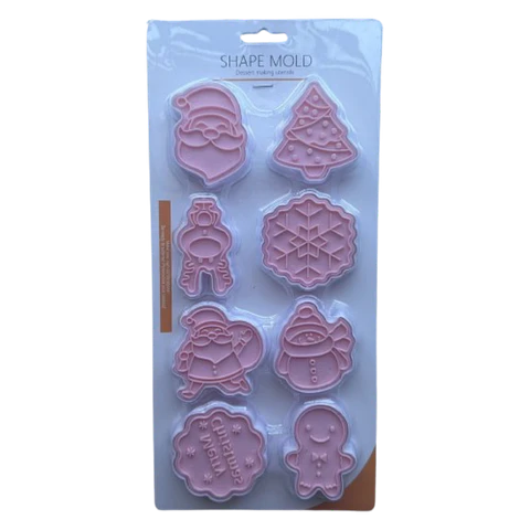 Cortador Galletas Navidad Estampado B 8 Figuras