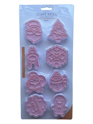 Cortador Galletas Navidad Estampado B 8 Figuras