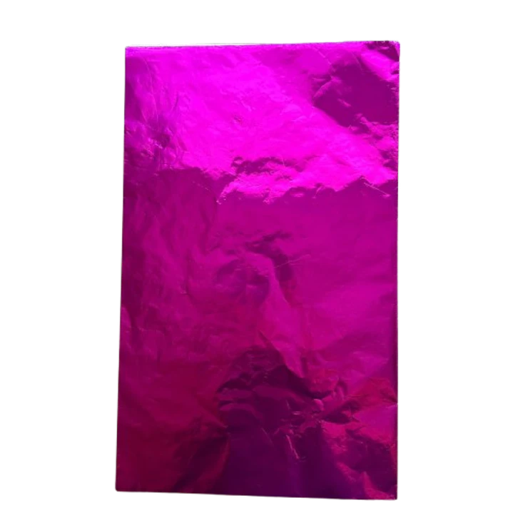 Pack 5 Pliego Papel Aluminio Fucsia Para Chocolate 43x58cm 1
