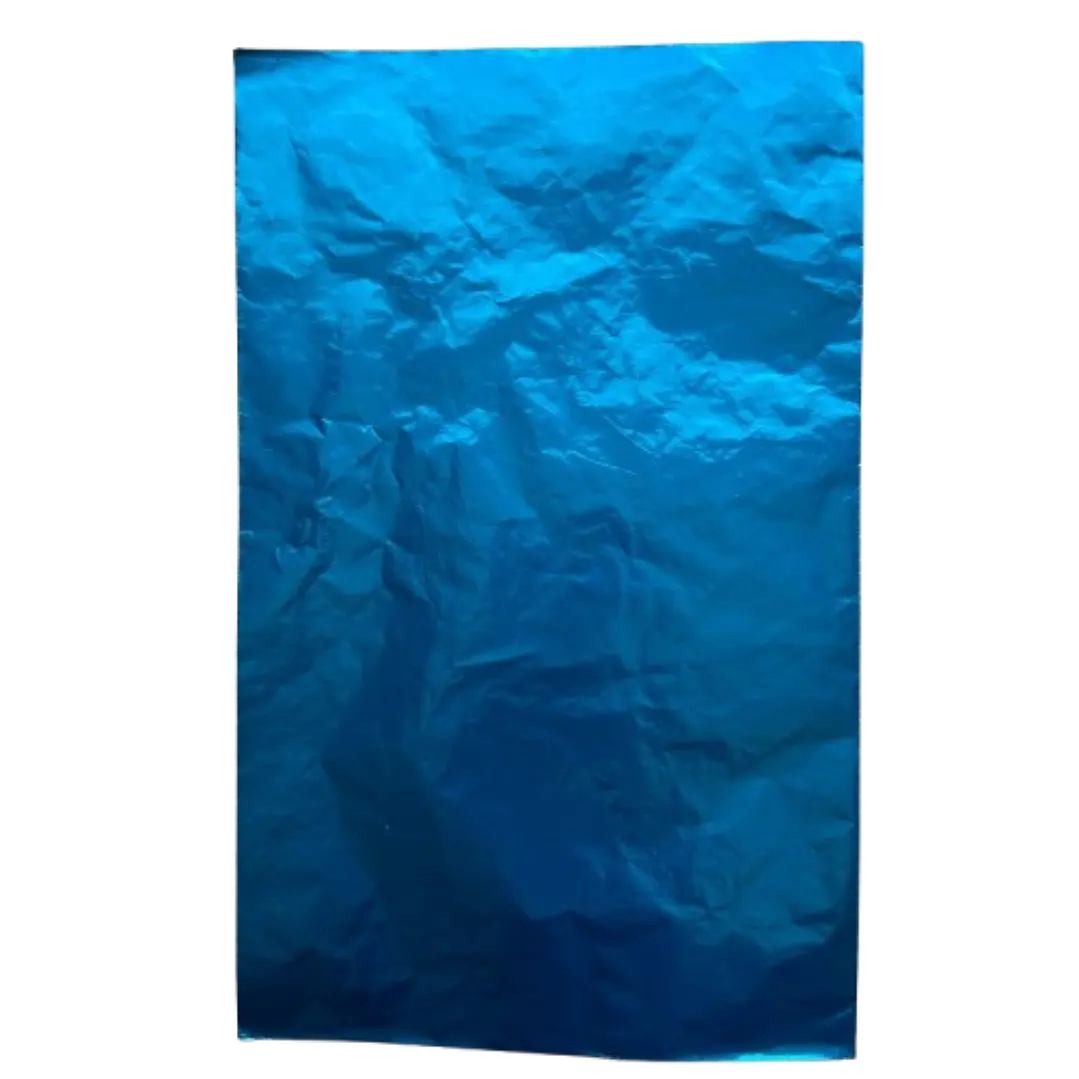 Pack 5 Pliego Papel Aluminio Azul Para Chocolate 43x58cm 1