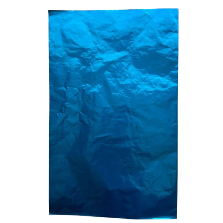 Pack 5 Pliego Papel Aluminio Azul Para Chocolate 43x58cm 1