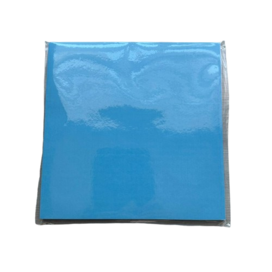 Papel Alfajor Celeste Ceresinado 100un 14x14cm 1